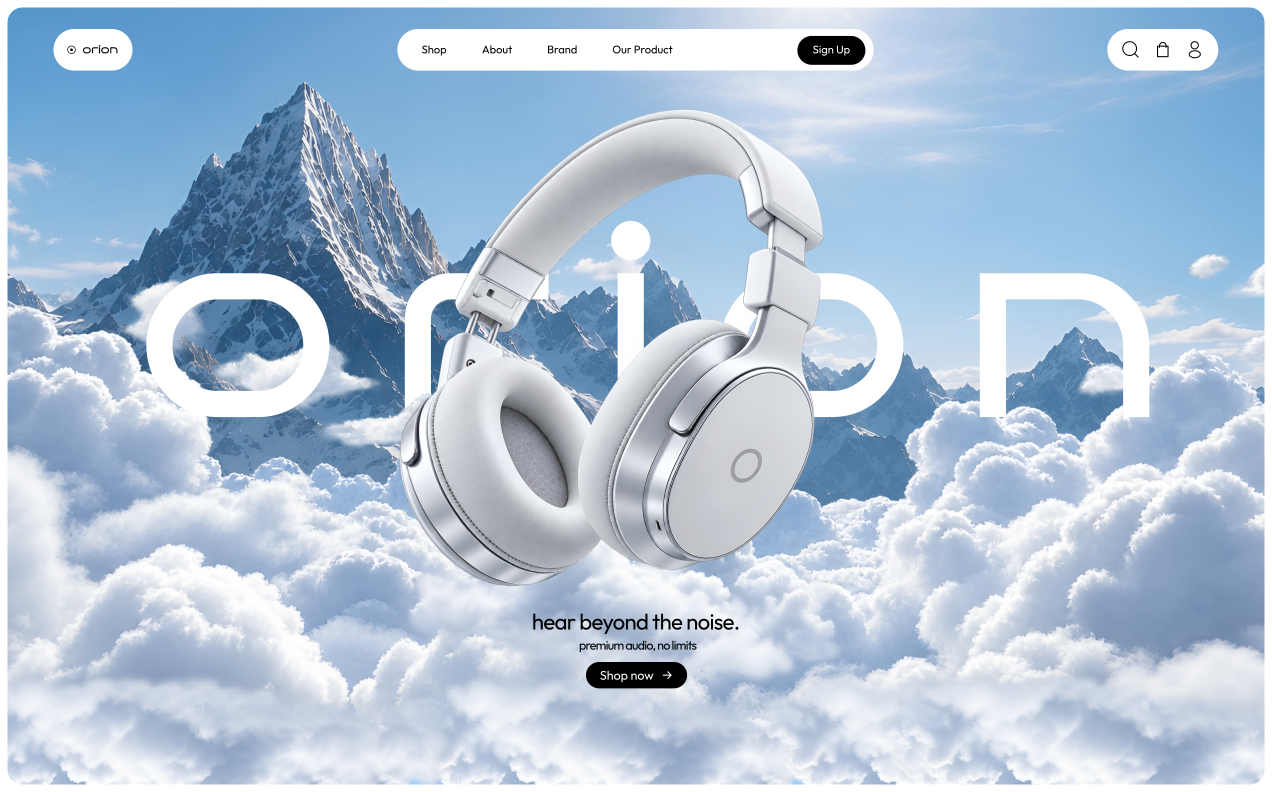 Orion landing experience, floating above the clouds