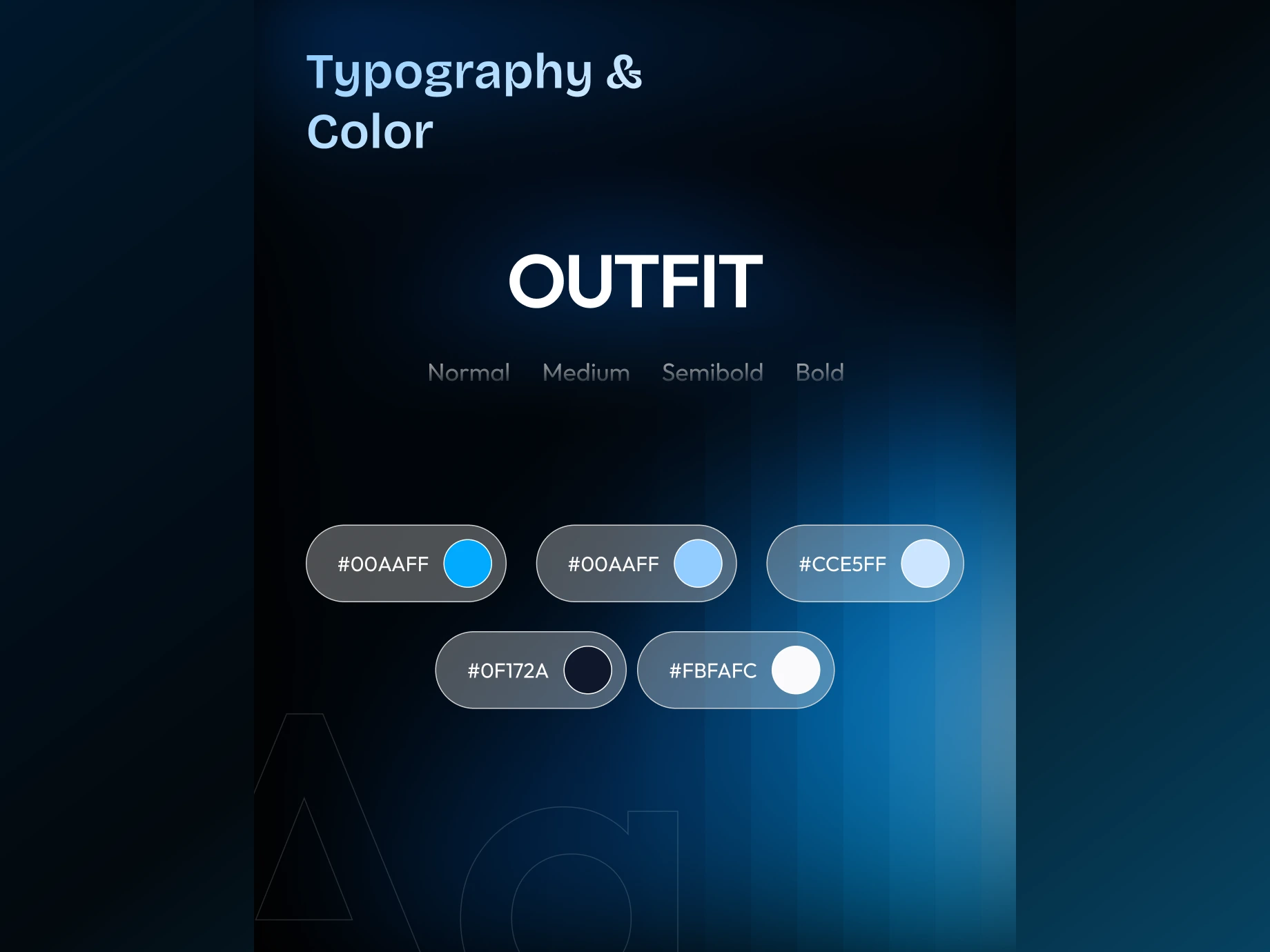 Mateluxy CRM typography and colour palette